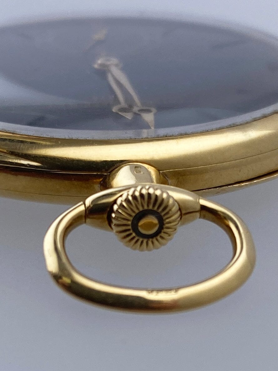 Patek Philippe & Cie Black Dial 18K Yellow Gold Openface Pocket Watch - Watches