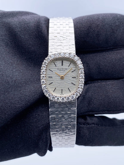 Patek Philippe Ellipse 4102 Diamond Silver Dial Ladies Watch