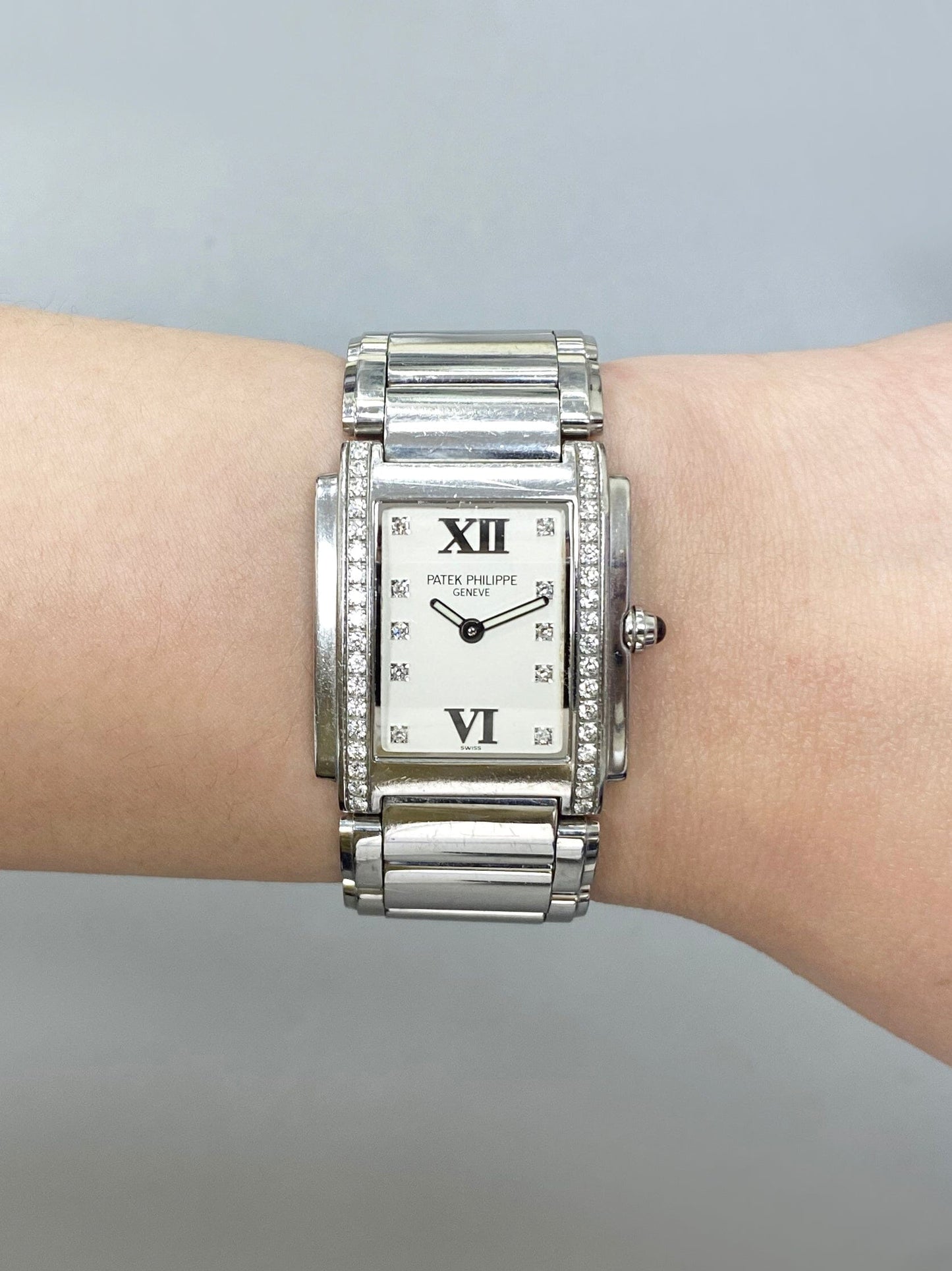 Patek Philippe Twenty-4 4910 Diamond White Dial Ladies Watch With Papers - Watches