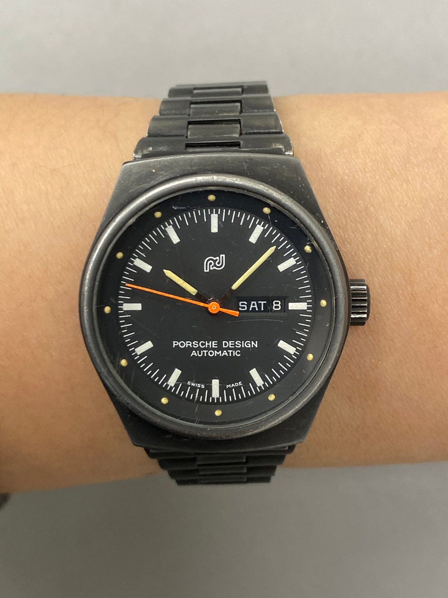 Porsche Design 7050S Day-Date Automatic Stainless Steel Ladies Watch - Wristwatch