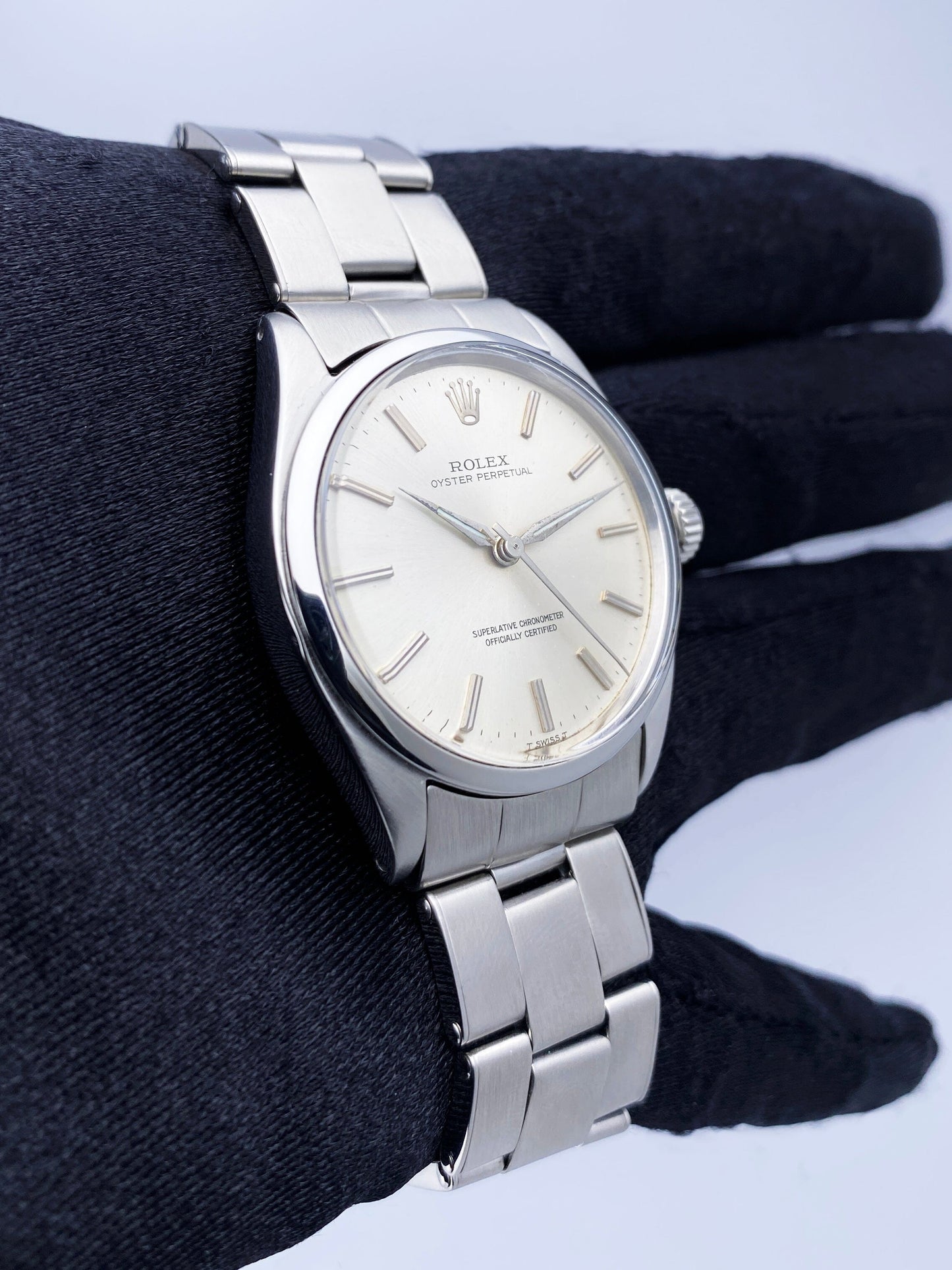 Rolex Air-King 5500 Silver Dial Mens Watch