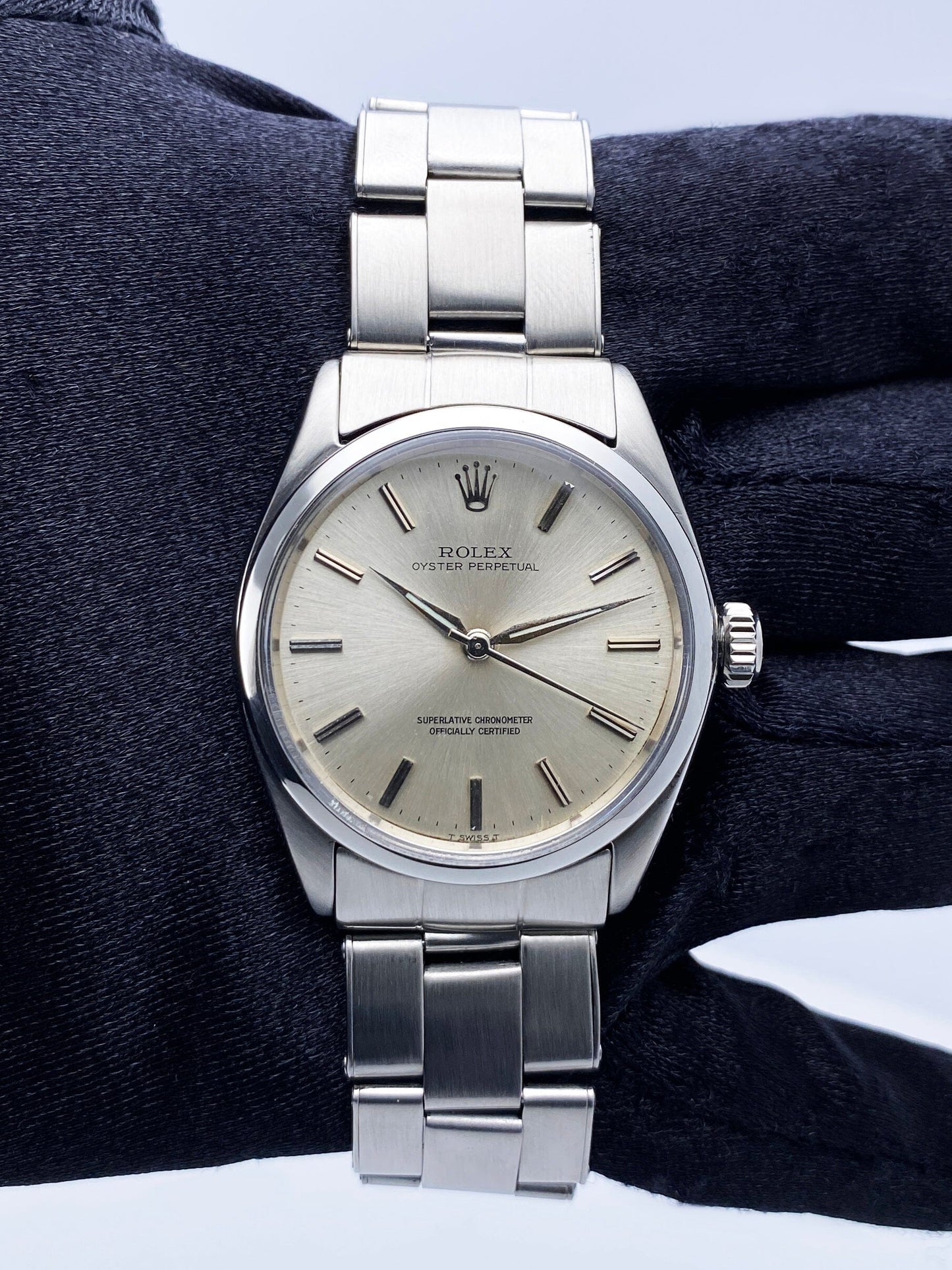 Rolex Air-King 5500 Silver Dial Mens Watch