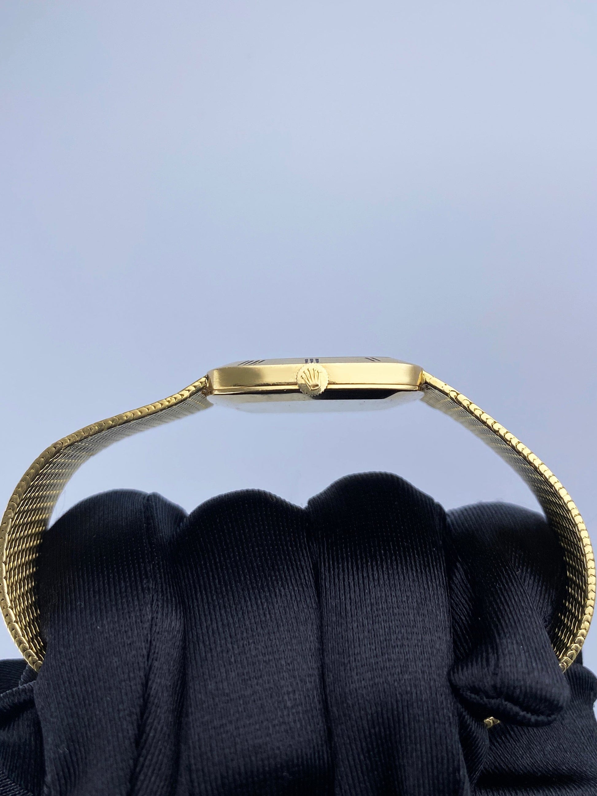 Rolex Cellini 4084 Silver Dial 18K Yellow Gold Vintage Watch