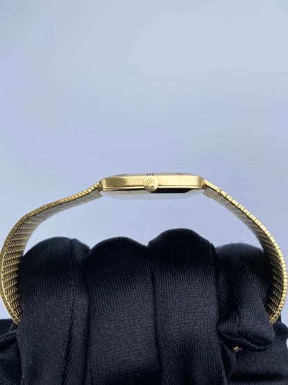 Rolex Cellini 4084 Silver Dial 18K Yellow Gold Vintage Watch