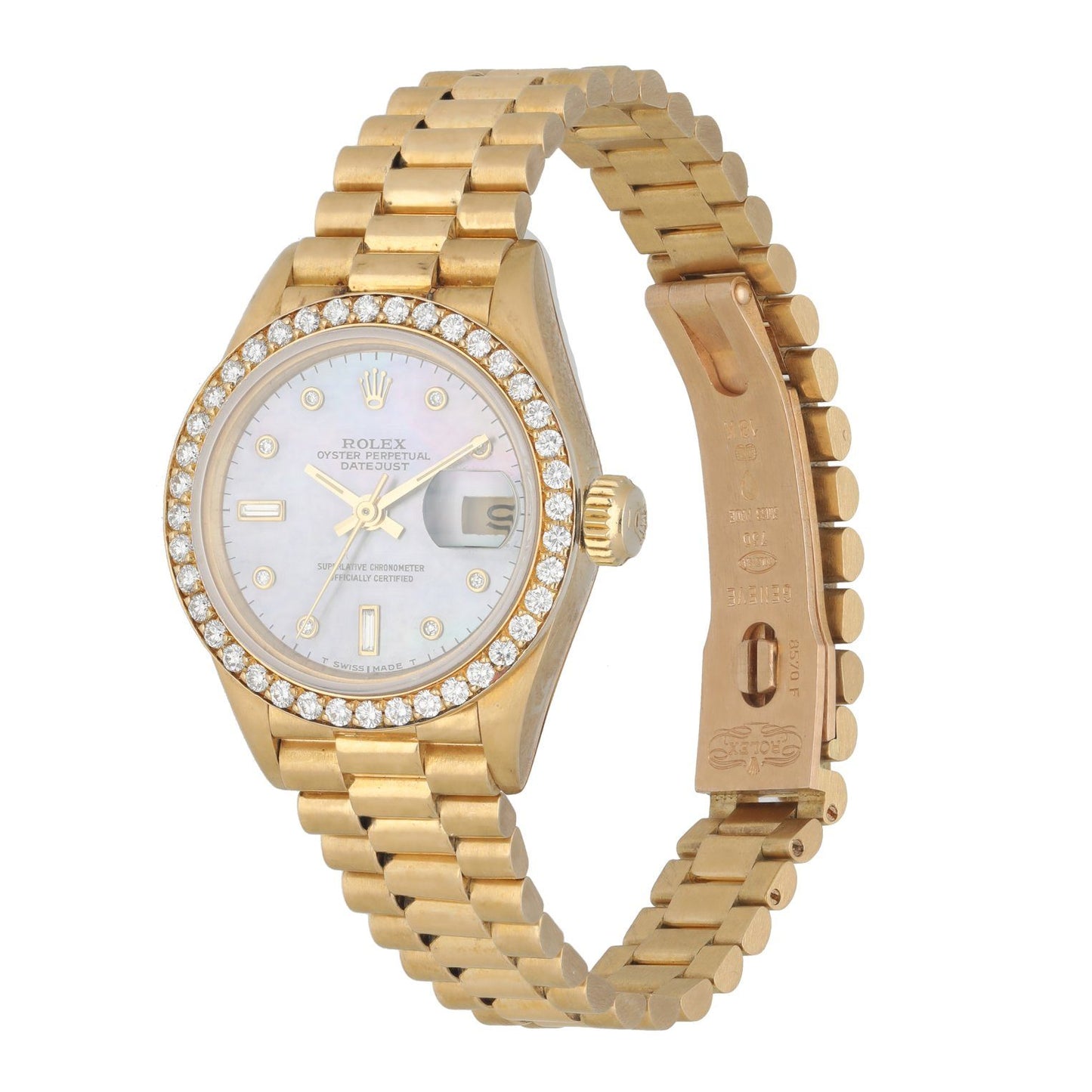 Rolex Cellini 5186 18K Yellow Gold Diamond Set Ladies Watch