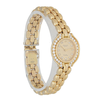 Rolex Cellini 5186 18K Yellow Gold Diamond Set Ladies Watch