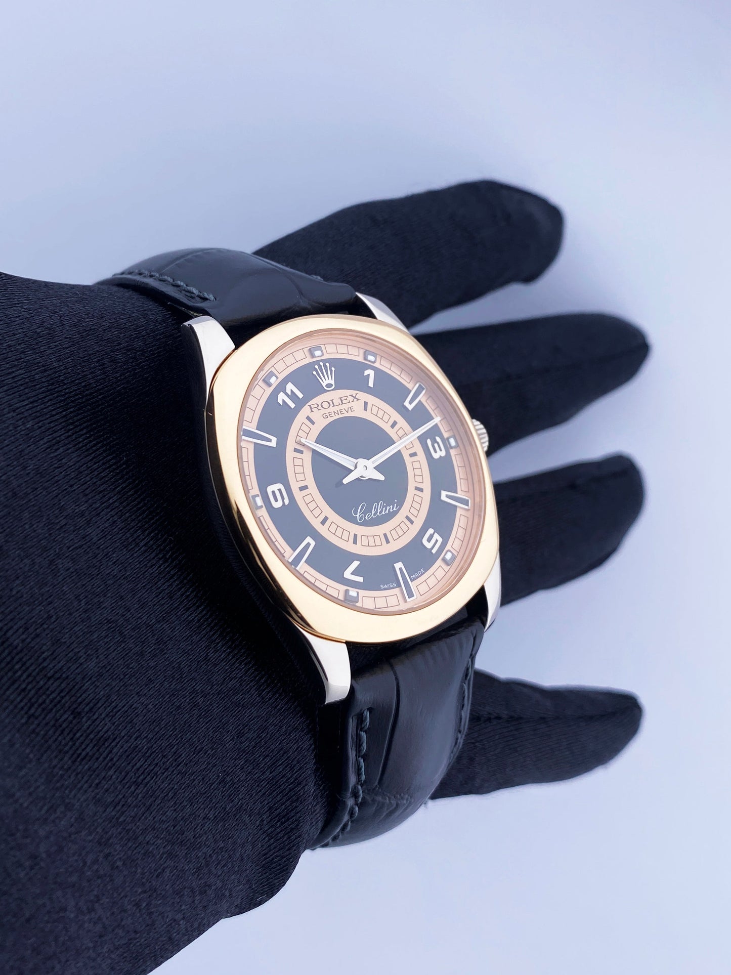 Rolex Cellini Daenos 4243 White & Rose Gold Mens Watch