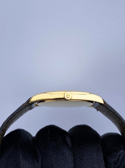 Rolex Cellini Danaos 4233/8 18K Yellow Gold Mens Watch Box Papers