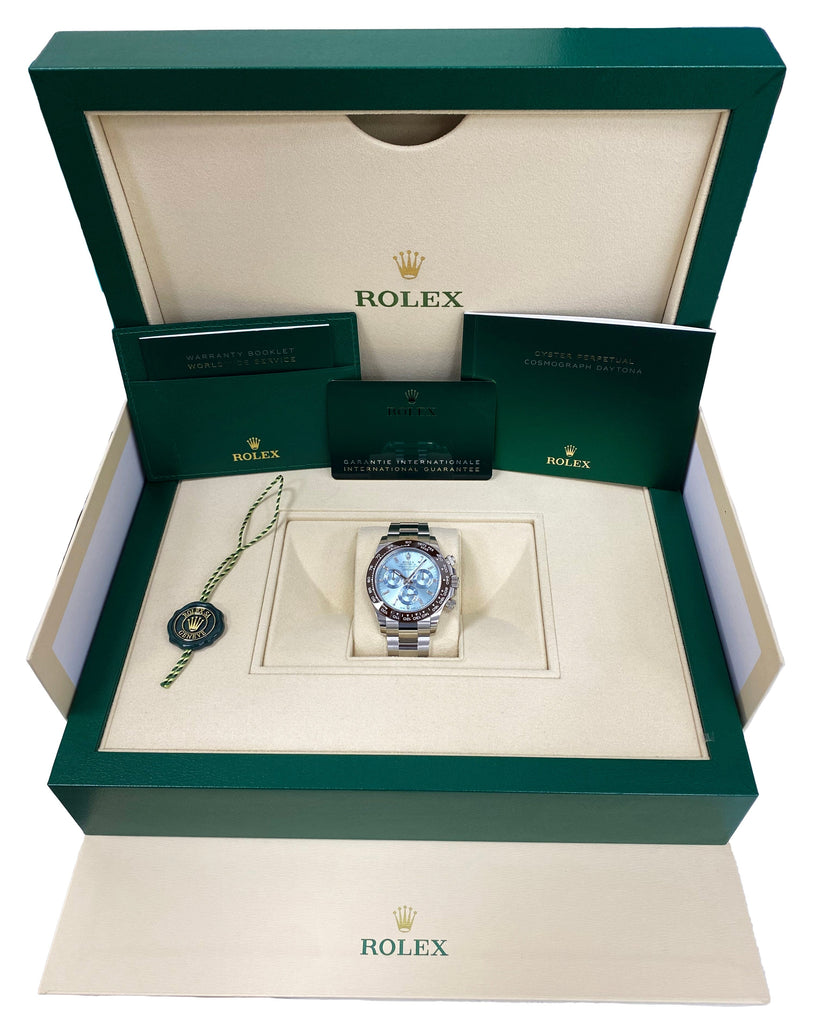 Rolex Cosmograph Daytona 116506 Ice-Blue Dial Platinum Mens Watch Box Papers