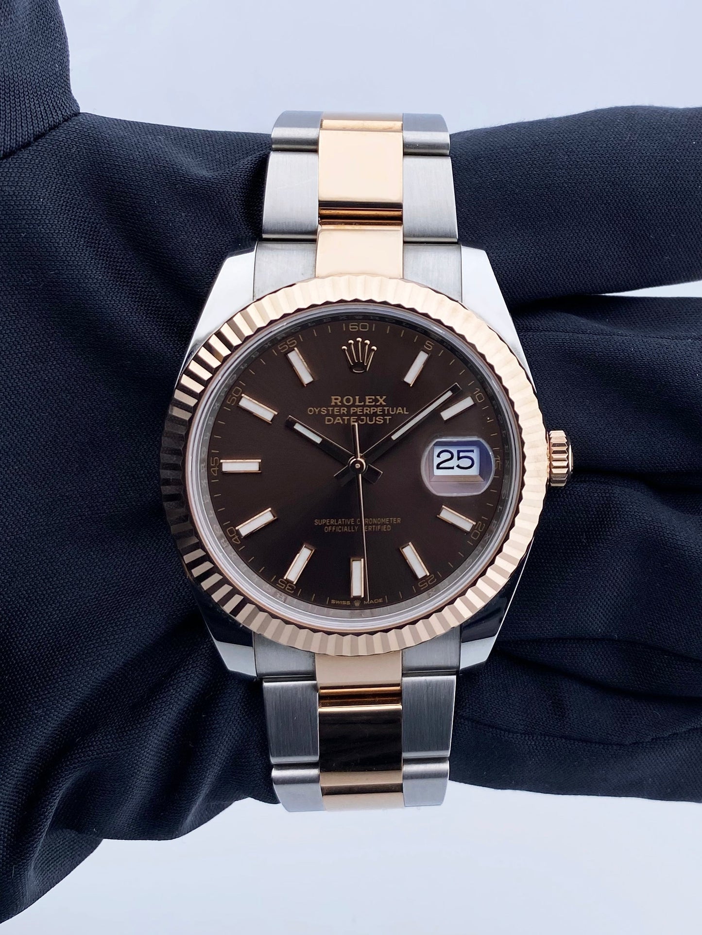 Rolex Datejust 126331 Chocolate Dial Rose Gold Mens Watch Box Papers