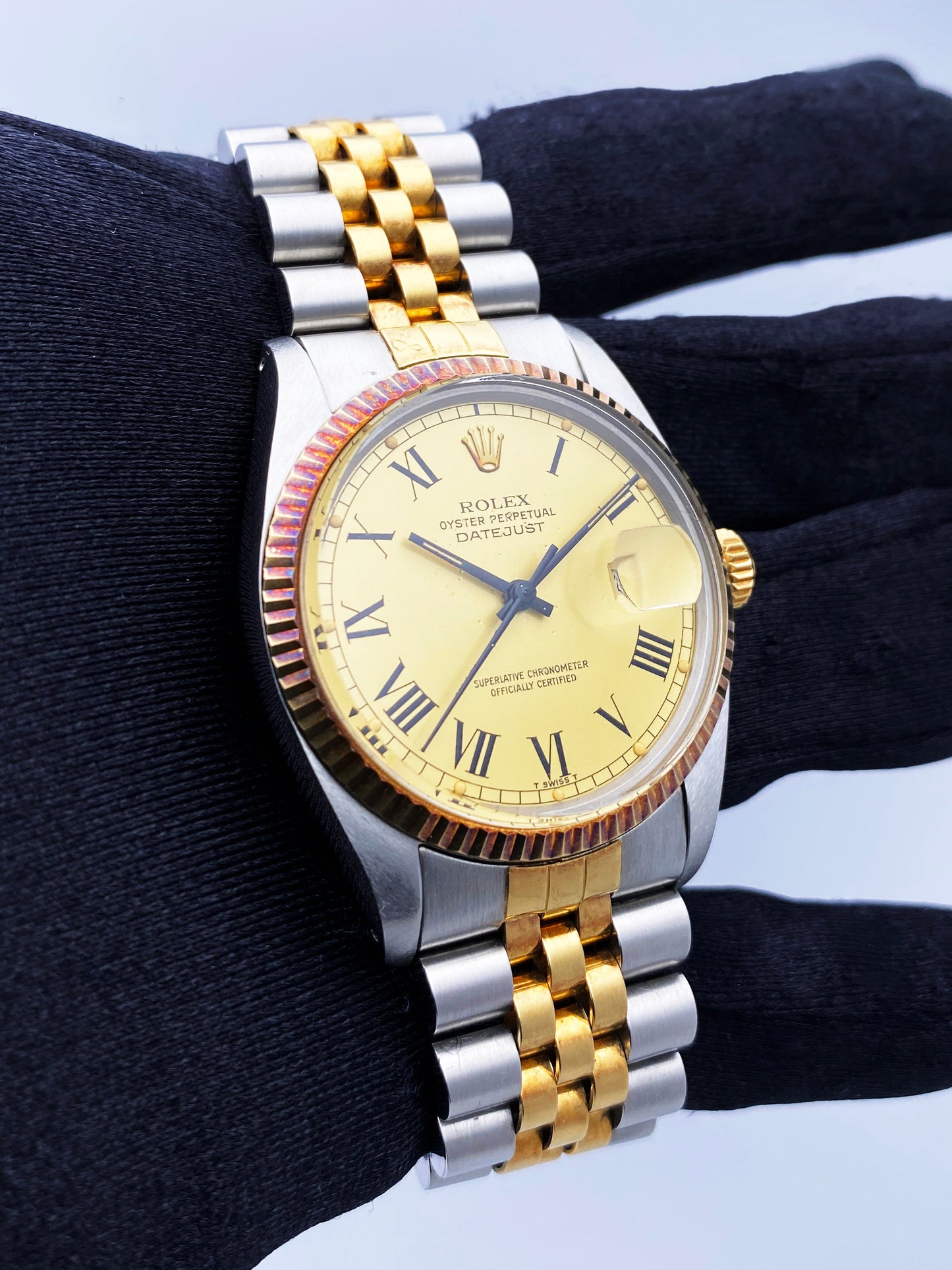 Rolex Datejust 16013 Buckley Dial Mens Watch Box Papers