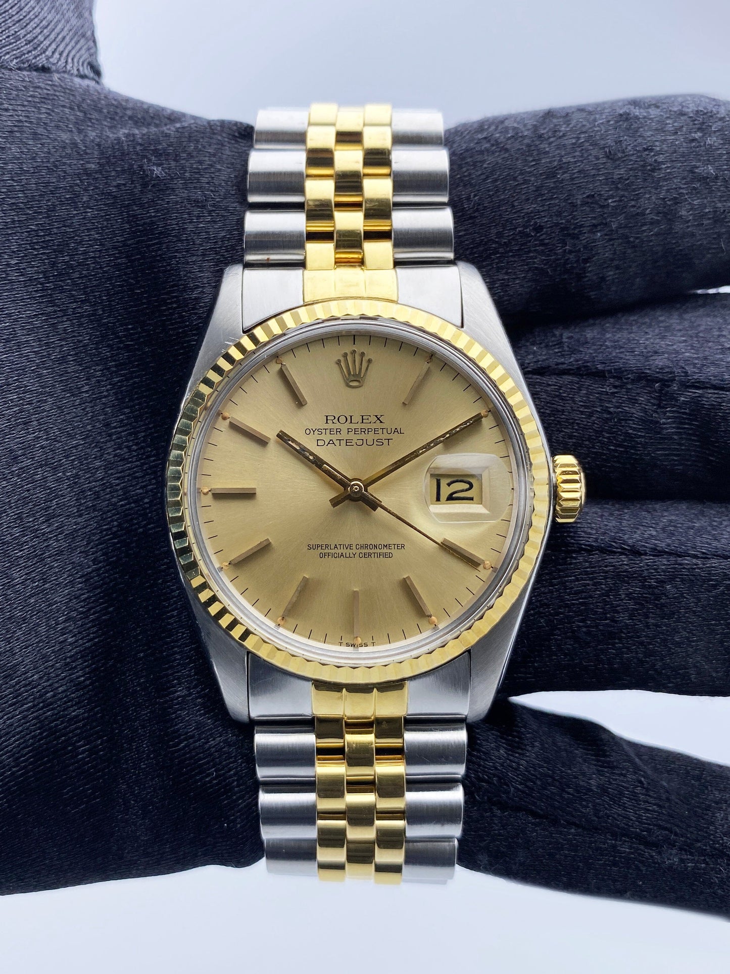 Rolex Datejust 16013 Champagne Dial Mens Watch