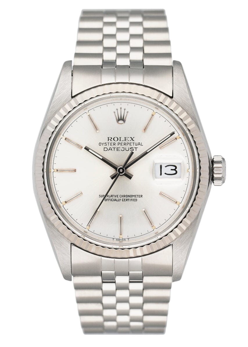 Rolex Datejust 16014 Silver Dial Stainless Steel Mens Watch