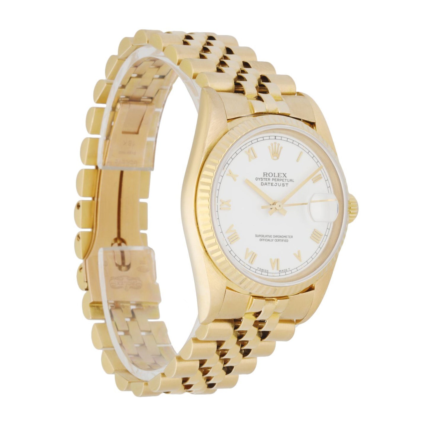 Rolex DateJust 16018 18k Yellow Gold Men's Watch Box & Papers