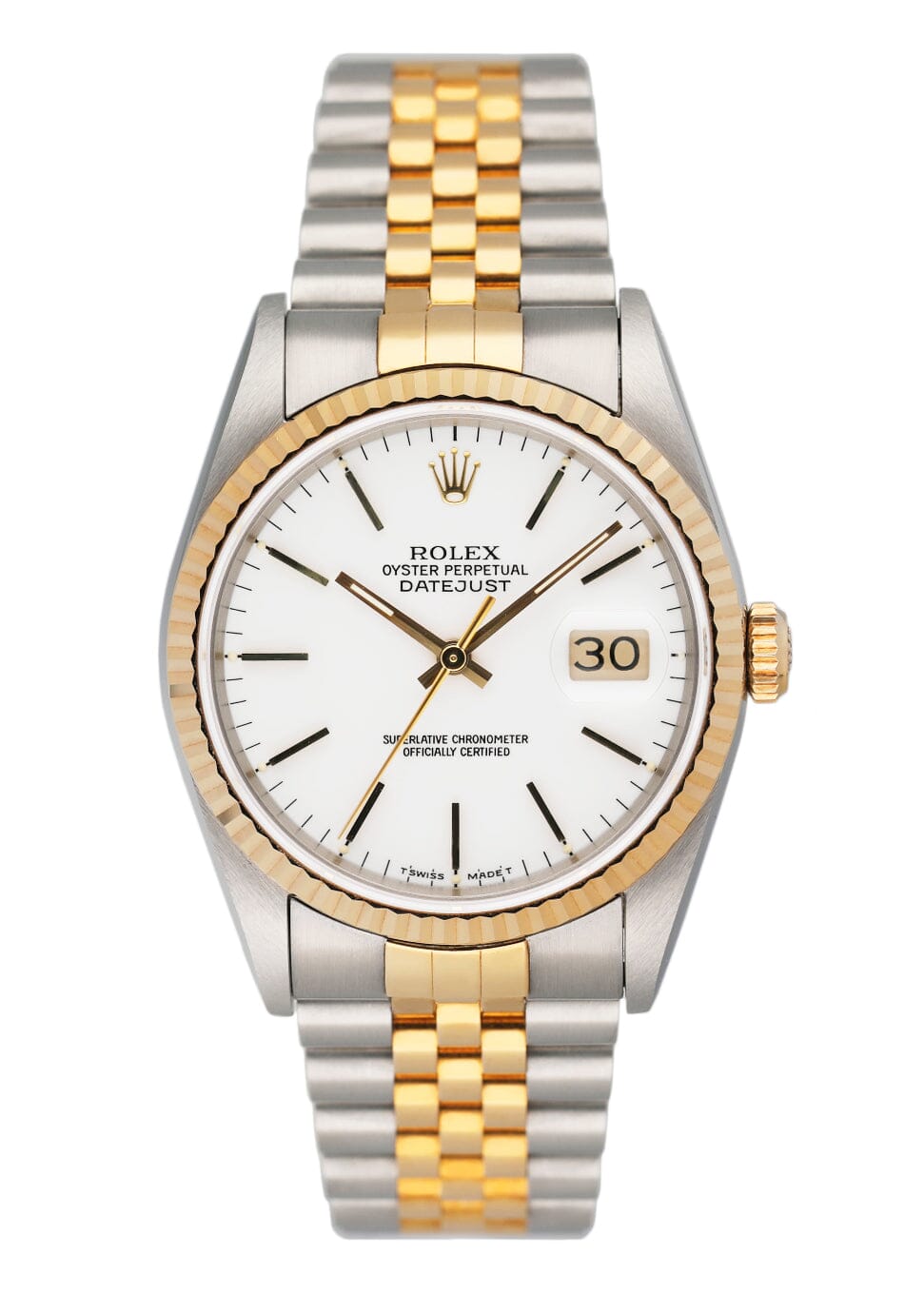 Rolex Datejust 16233 White Porcelain dial Mens Watch Box Papers