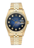 Rolex Datejust 16238 18k Yellow Gold Blue Vignette