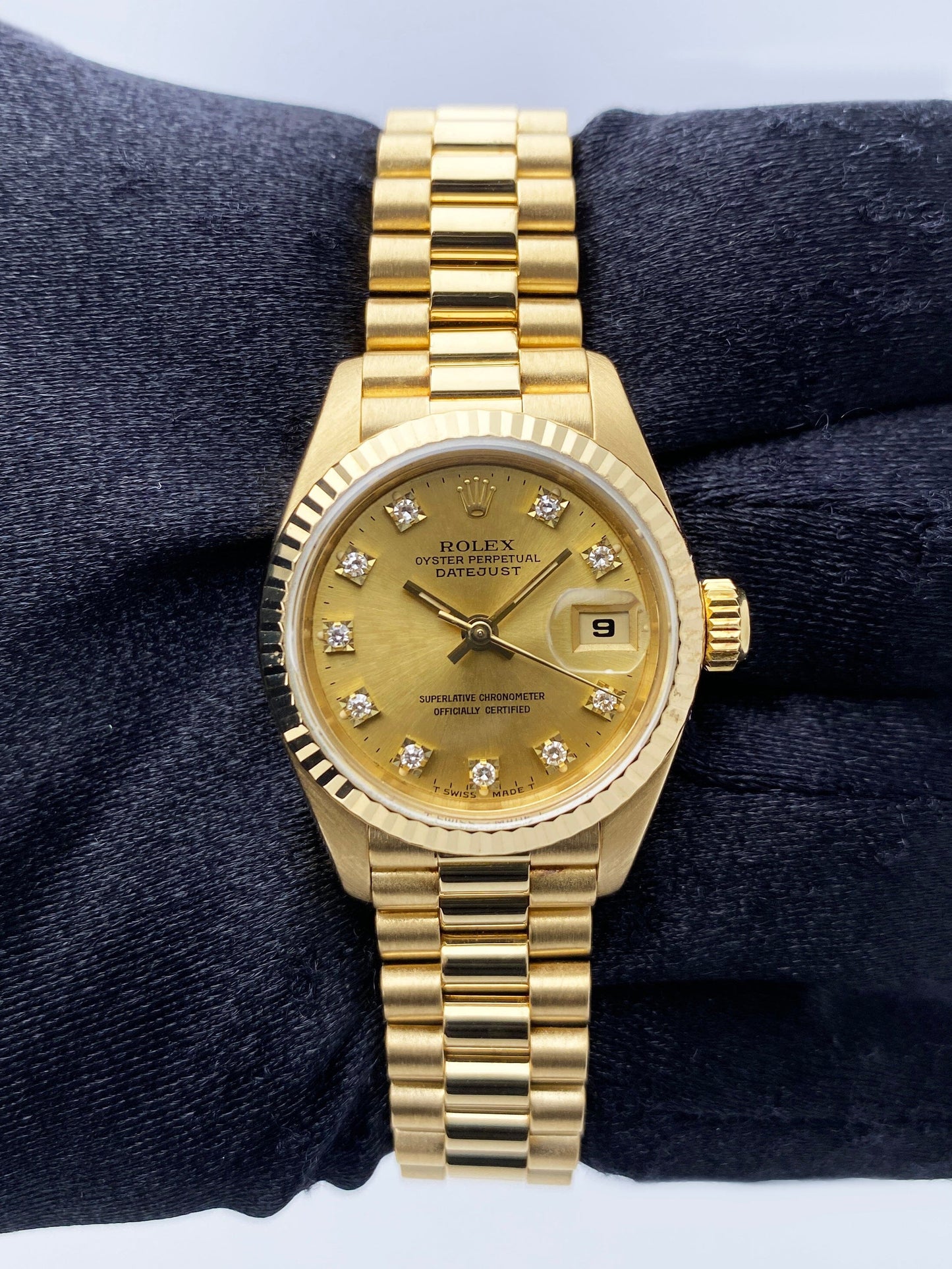 Rolex Datejust 69178 Diamond Dial 18K Yellow Gold Ladies Watch
