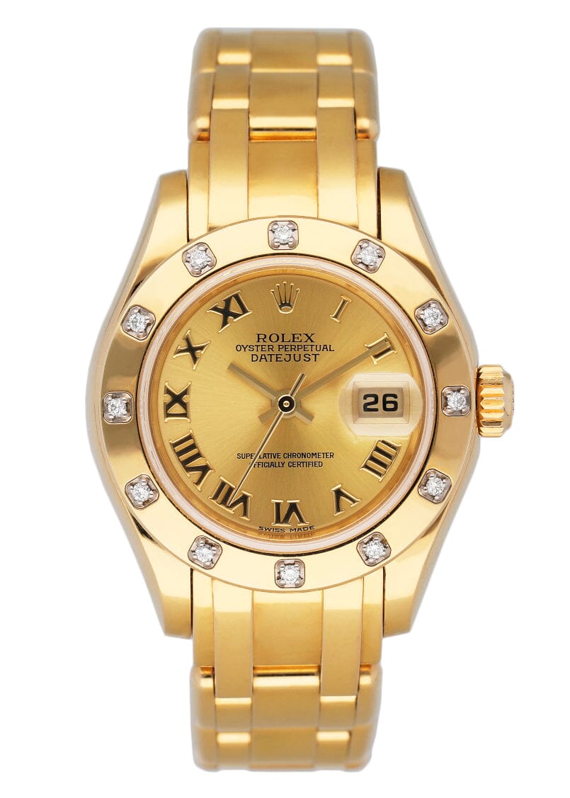 Rolex Datejust Pearlmaster 80318 Diamond Ladies Watch Box Papers - Wristwatch