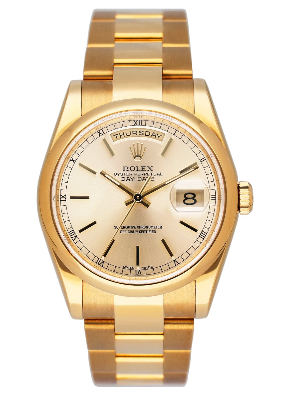 Rolex Day Date 118208 President 18K Yellow Gold Mens Watch Box