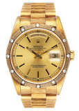 Rolex Day Date 18308 Diamond 18K Yellow Gold Mens Watch