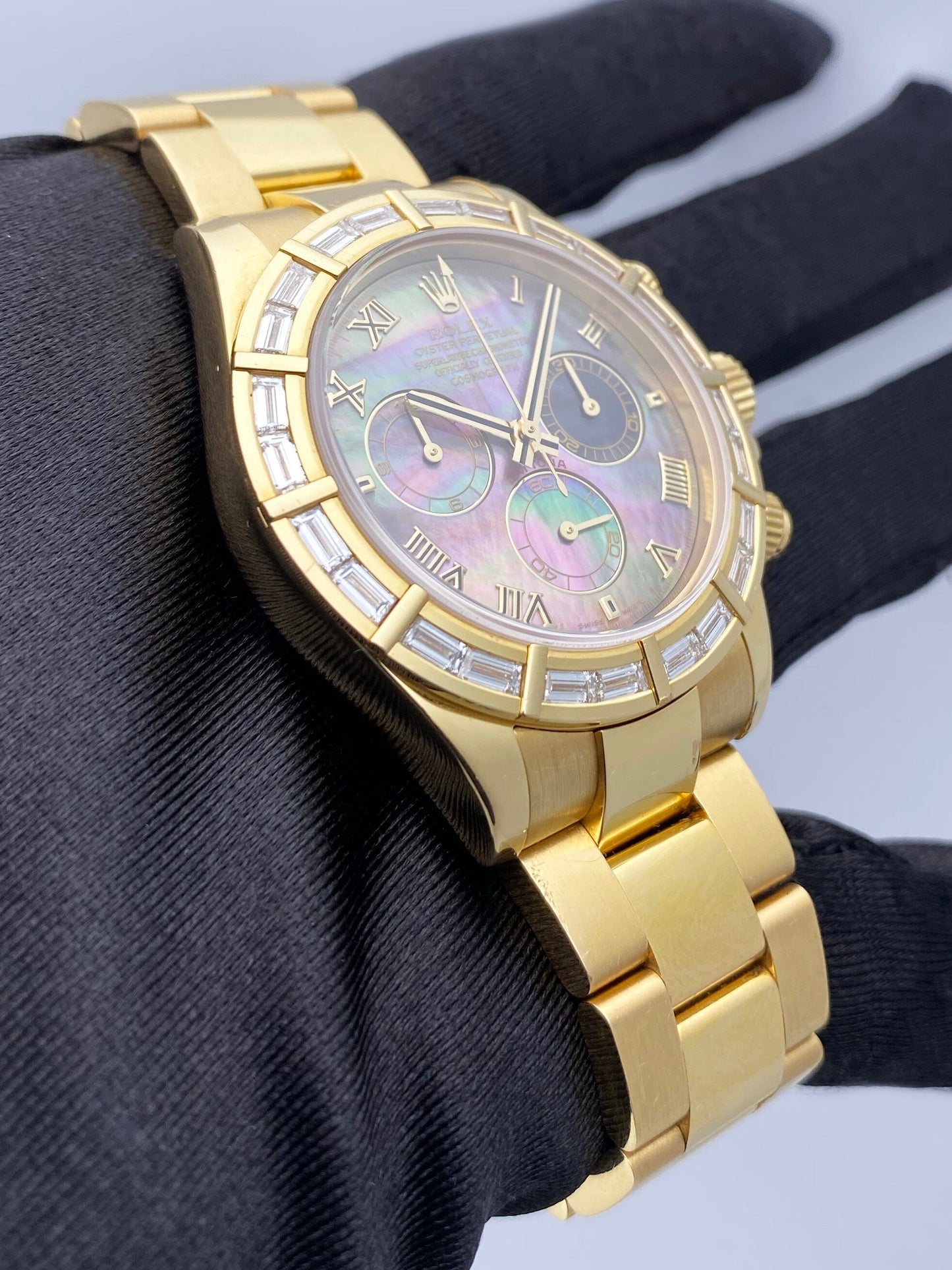 Rolex Daytona 116568 MOP Diamond 18K Yellow Gold Mens Watch