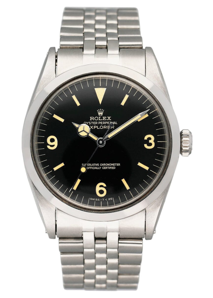 Rolex Explorer Vintage 1016 Black Dial Stainless Steel Mens Watch Box