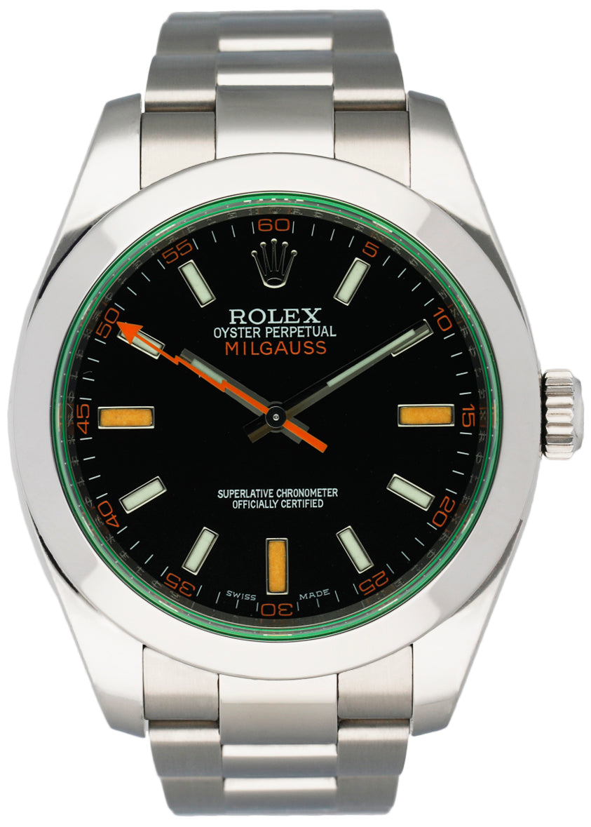 Rolex Milgauss 116400GV Black Dial Mens Watch Box Papers – Phigora