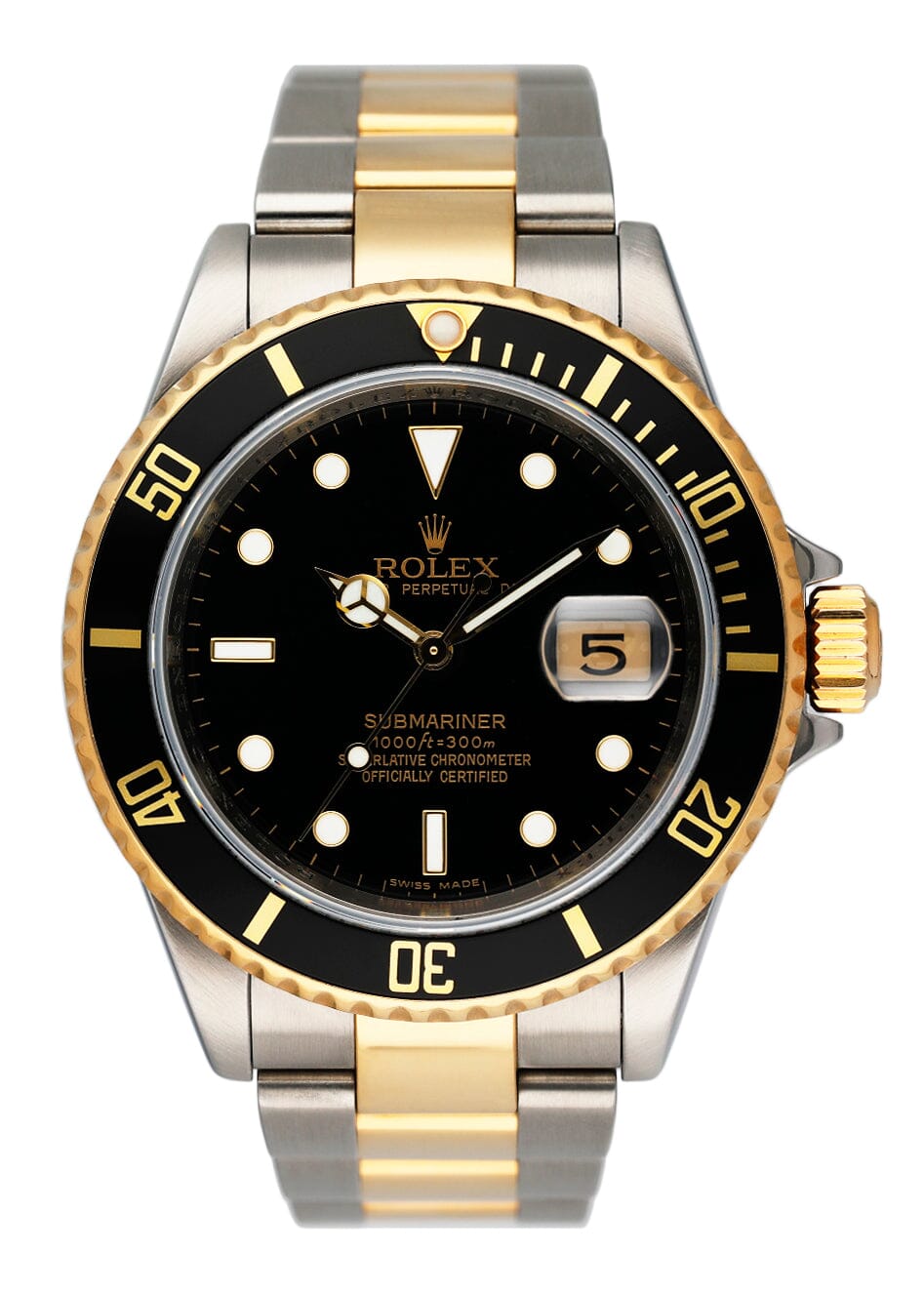 Rolex Submariner Date 16613 Black Dial Engraved Rehaut Mens Watch - Virtual
