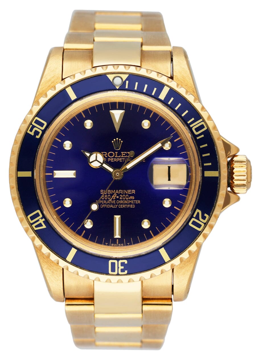 Blue Dial Rolex Marine Rolex Submariner 16610 Date Stainless Steel
