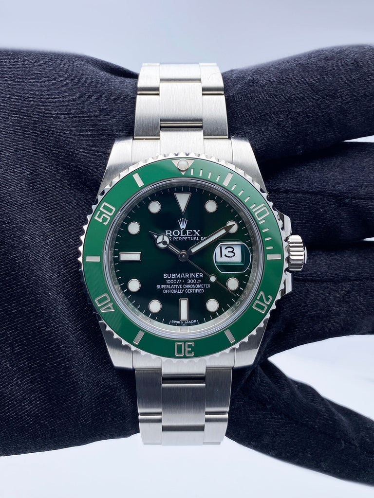 Mens Rolex Submariner 'Hulk' - Green Date Dial Watch - 116610LV - 2017