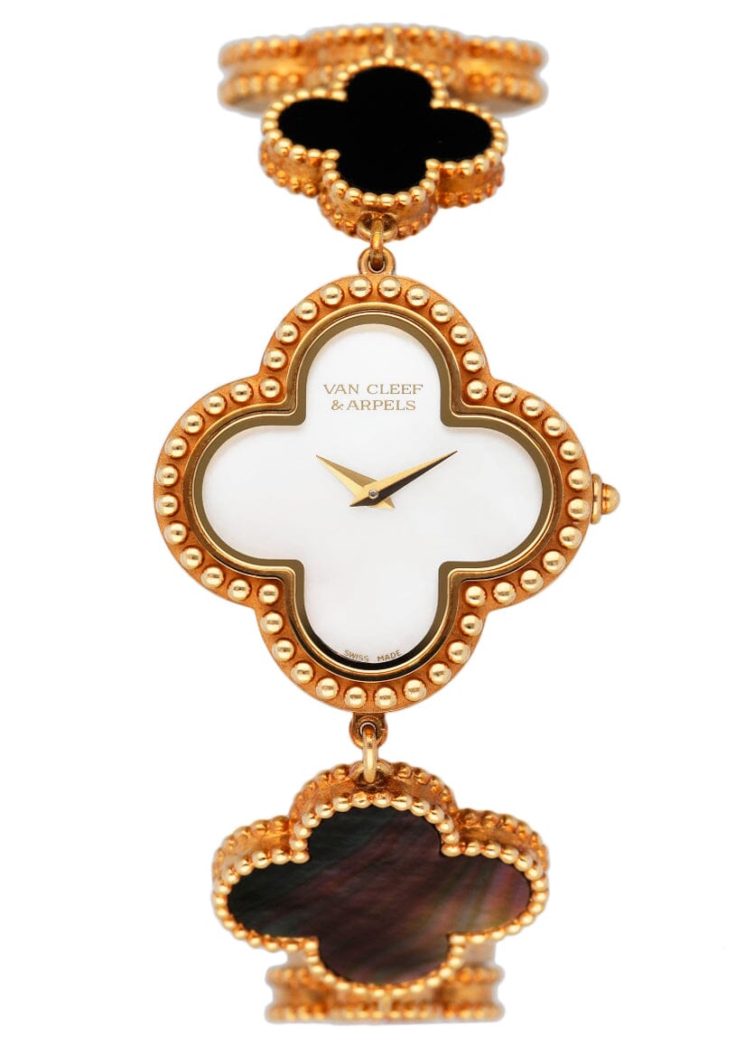 VanCleef&Arpels ノベルティ　ミラー Van Cleef & Arpels Alhambra 136674 MOP Onyx Ladies Watch