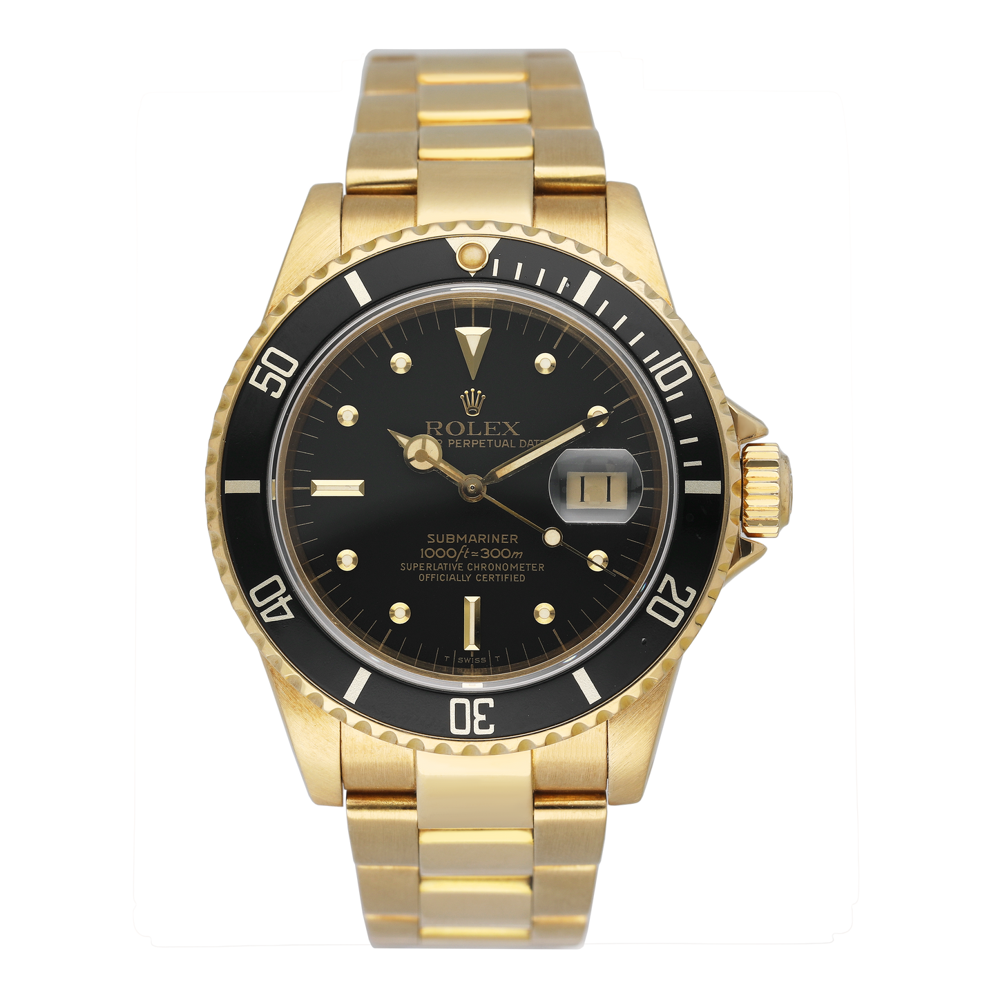 Rolex Submariner Date 16808 Black Nipple Dial Mens Watch Box