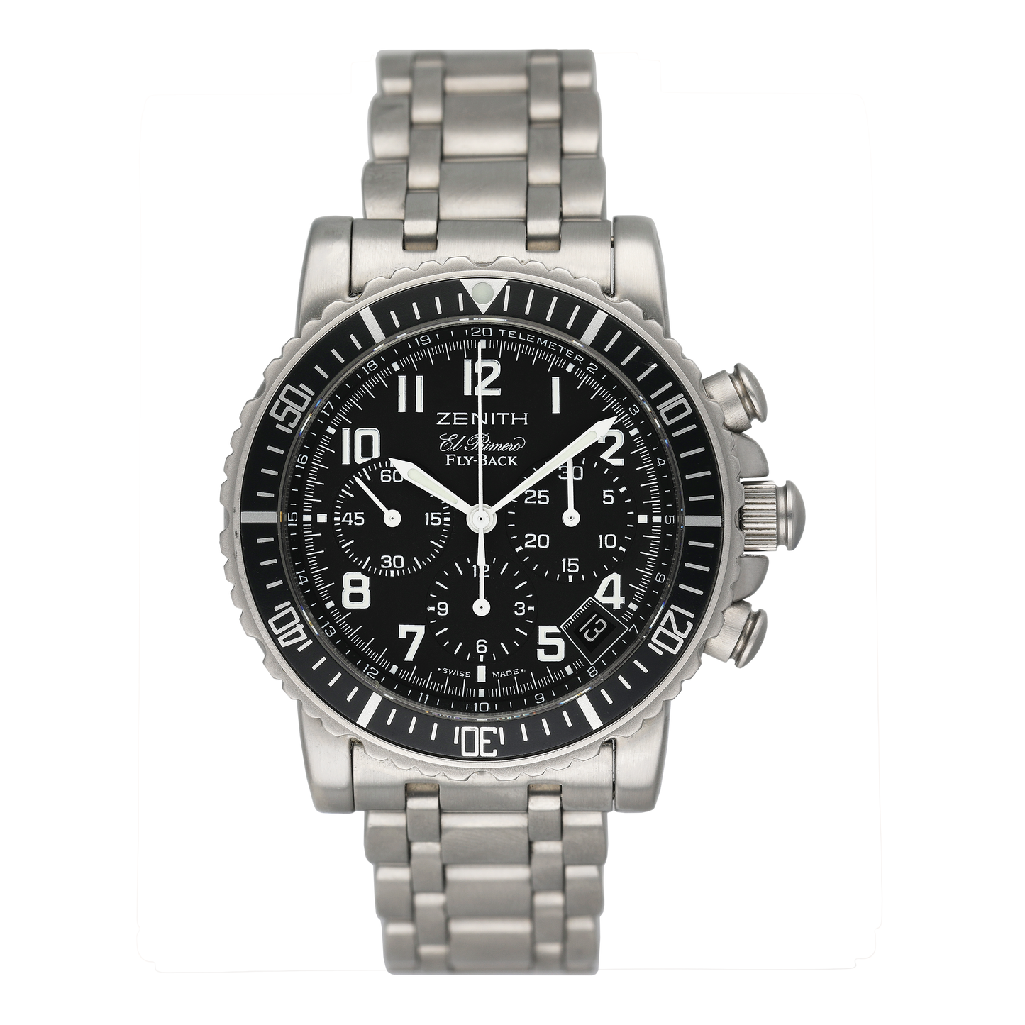 セラピム リファイナー Zenith El Primero Rainbow Flyback 1/02.0470.405 Black Dial Steel