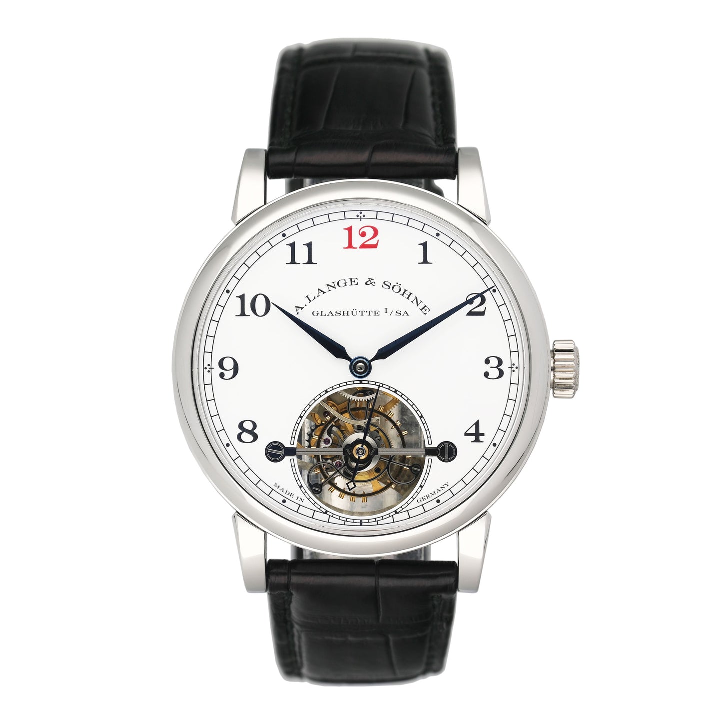 A. Lange & Sohne 1815 Tourbillon 730.079F Enamel Dial Platinum Mens Watch Box Papers