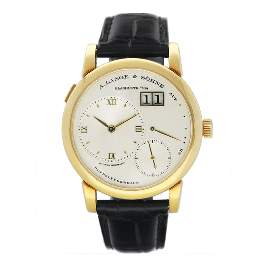 A. Lange & Sohne Lange 1 101.021 Silver Dial 18K Yellow Gold Mens Watch