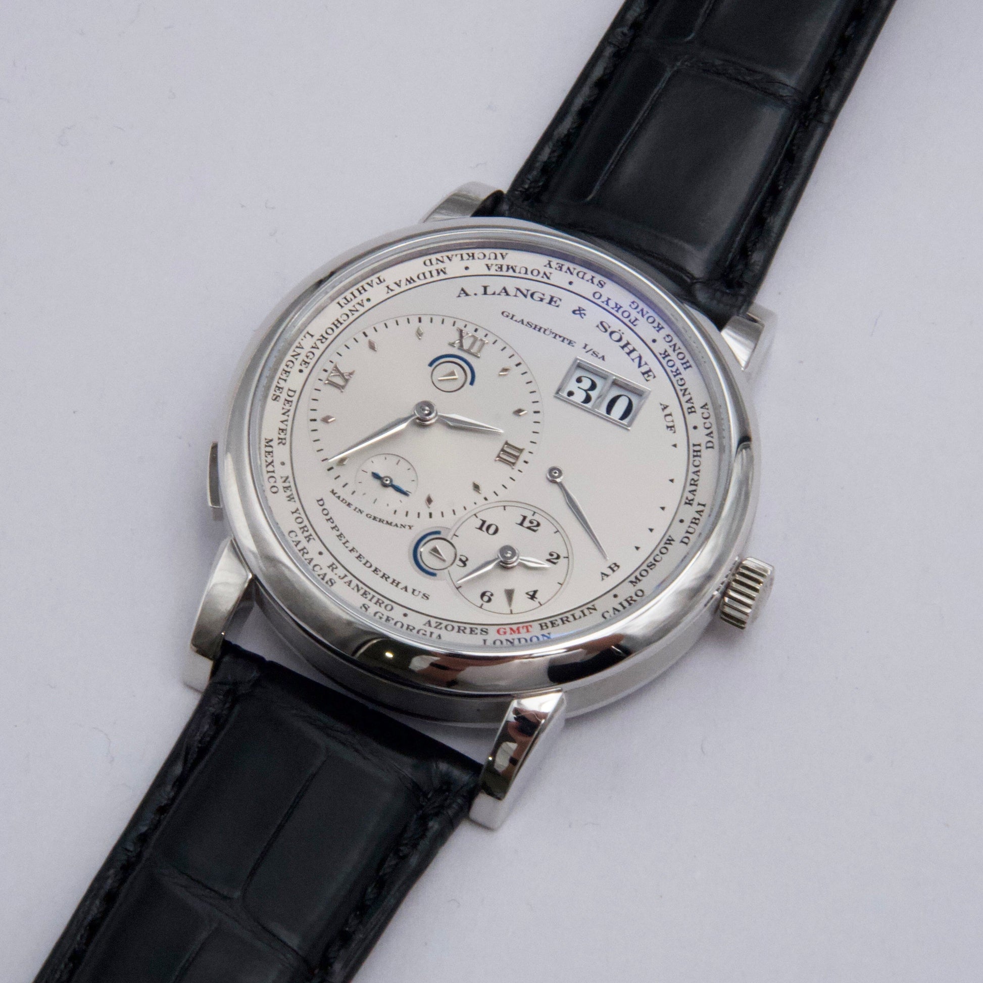 A. Lange & Sohne 1 116.025 Silver Dial Platinum Mens Watch Box Service Papers - Watches