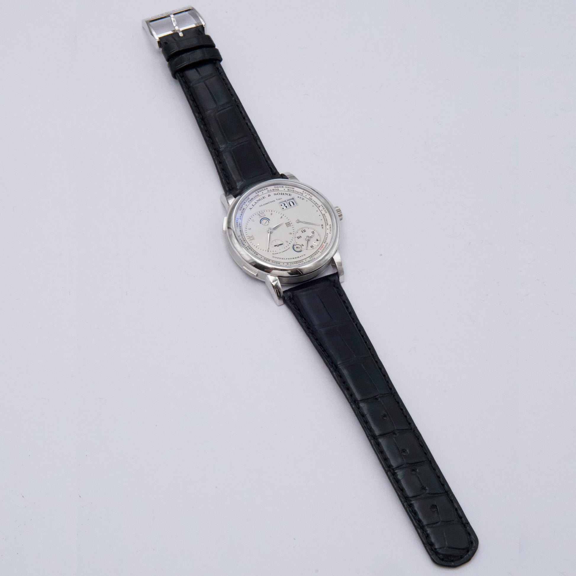 A. Lange & Sohne 1 116.025 Silver Dial Platinum Mens Watch Box Service Papers - Watches