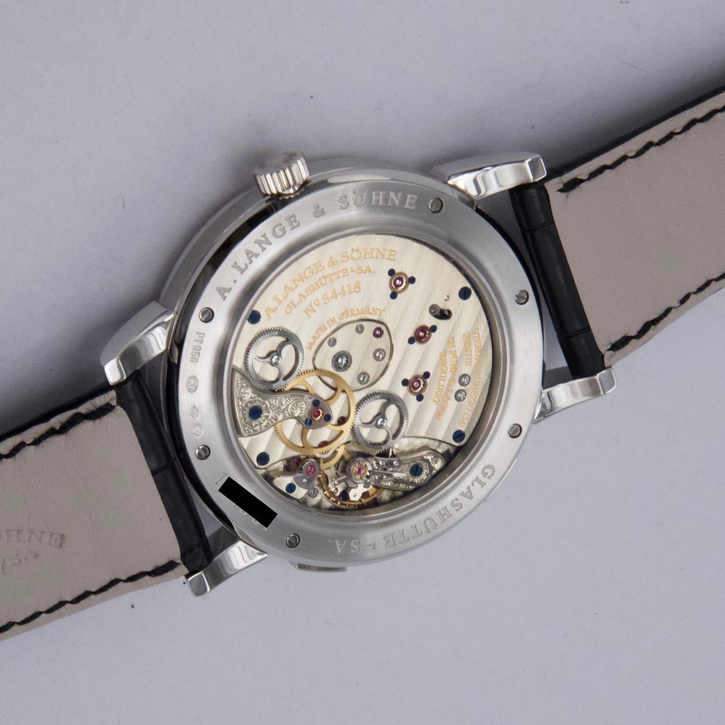A. Lange & Sohne 1 116.025 Silver Dial Platinum Mens Watch Box Service Papers - Watches
