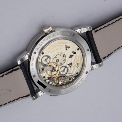 A. Lange & Sohne 1 116.025 Silver Dial Platinum Mens Watch Box Service Papers - Watches