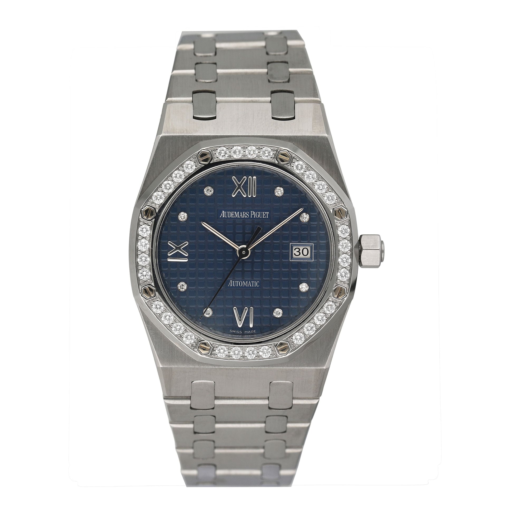 Audemars Piguet 15088ST Diamond Blue Dial Ladies Watch Box Papers - Watches