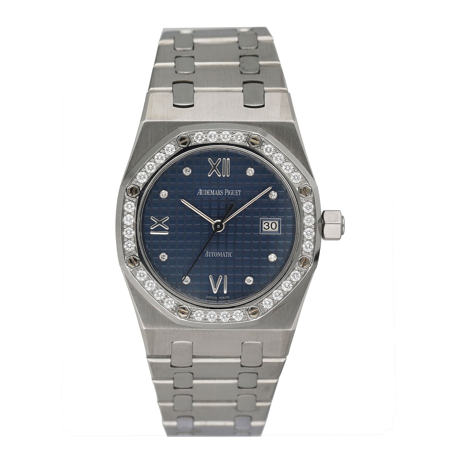 Audemars Piguet 15088ST Diamond Blue Dial Ladies Watch Box Papers - Watches