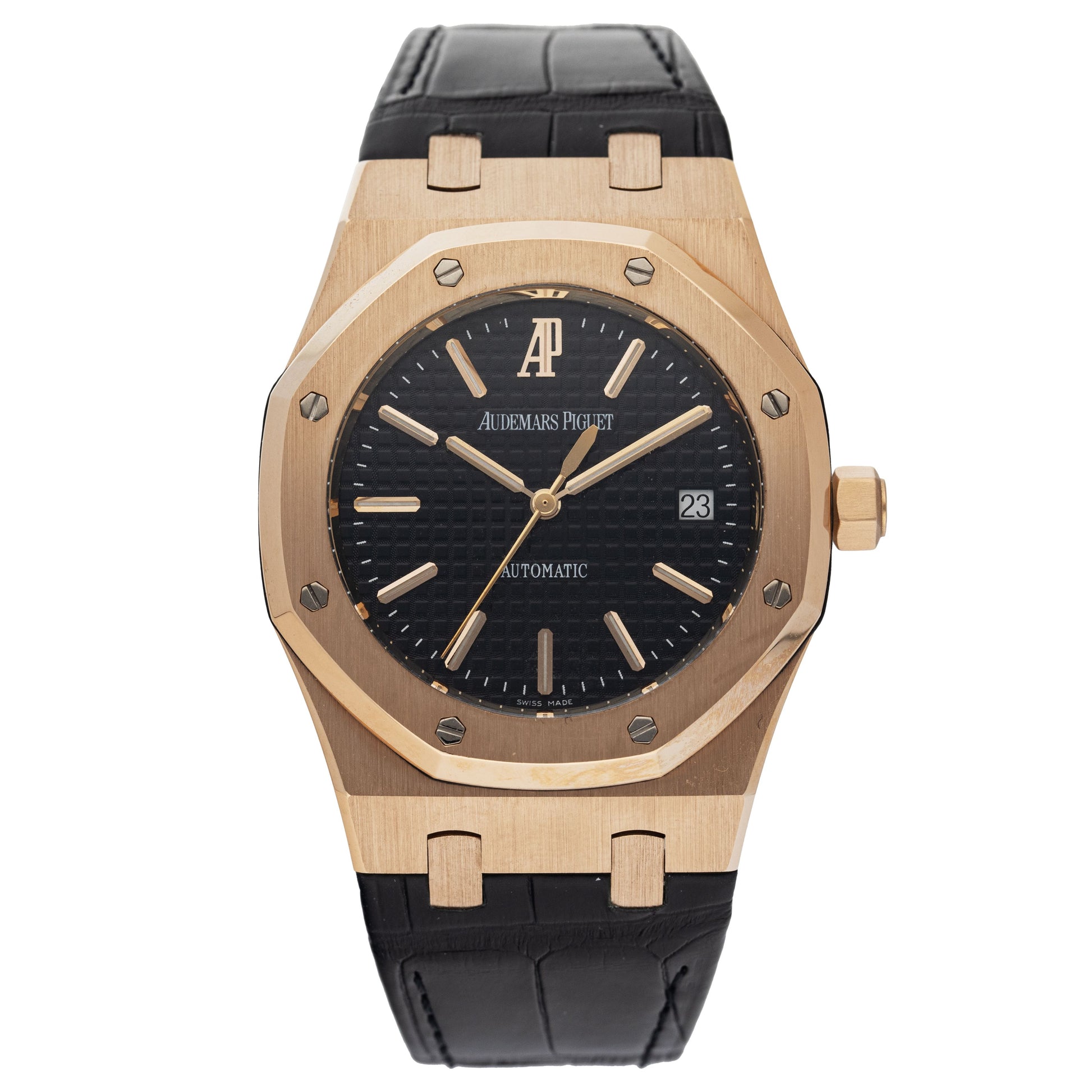 Audemars Piguet 15300OR Black Dial 18K Rose Gold Mens Watch - Virtual
