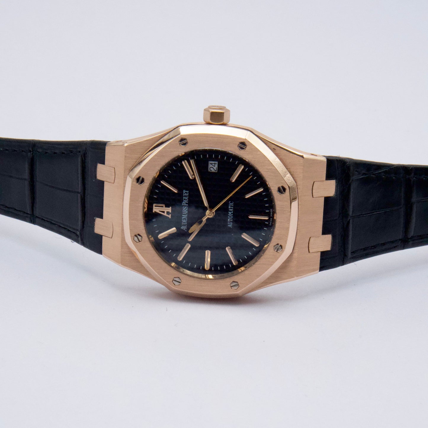 Audemars Piguet 15300OR Black Dial 18K Rose Gold Mens Watch - Virtual