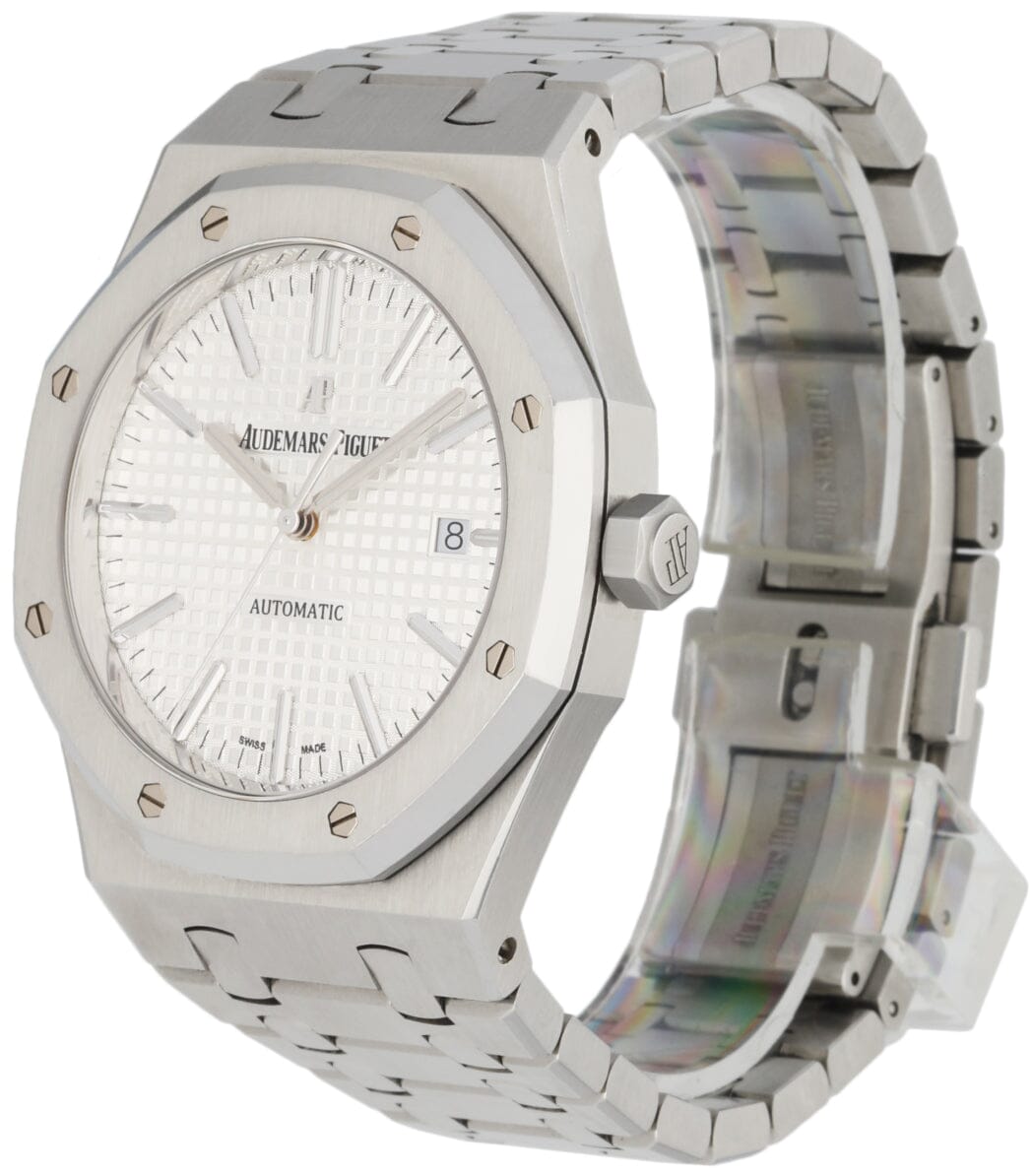 Audemars Piguet 15400ST White Dial Steel Mens Watch Box Papers - Virtual