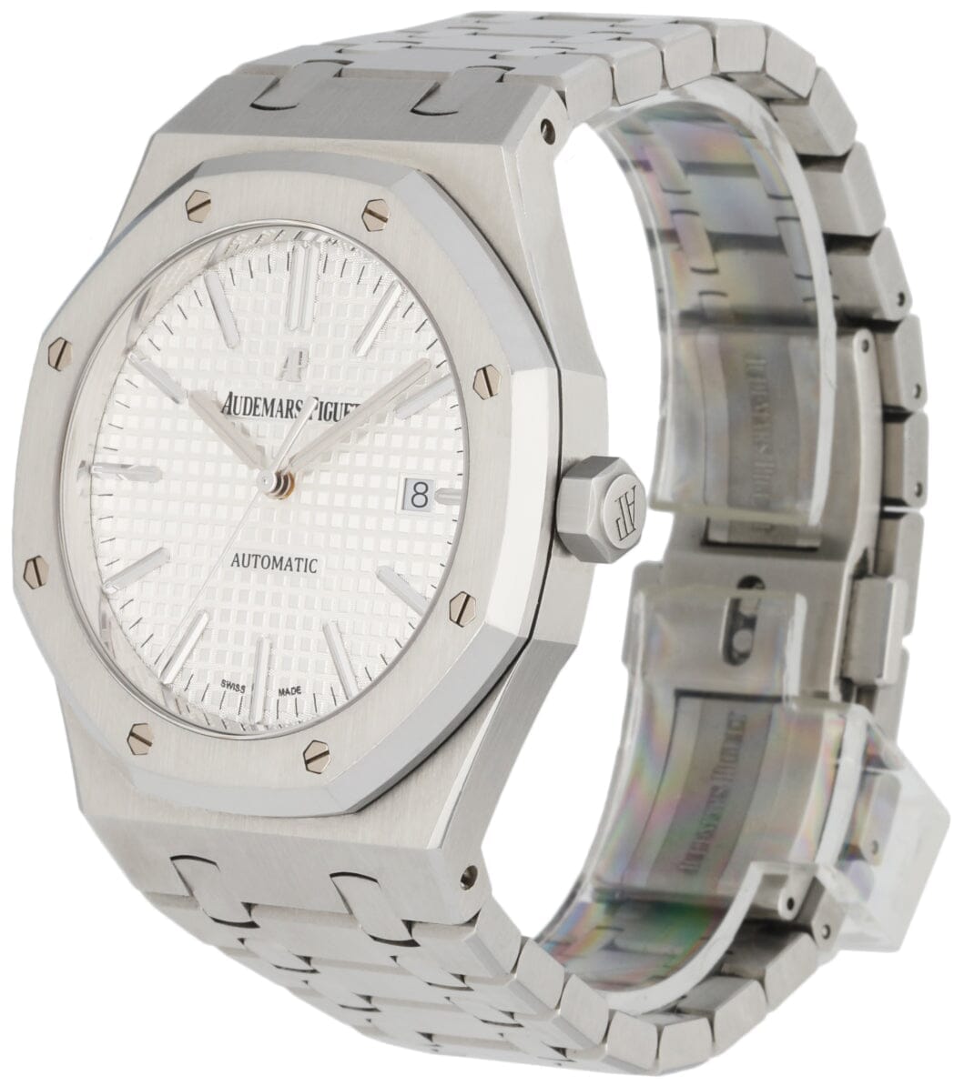 Audemars Piguet 15400ST White Dial Steel Mens Watch Box Papers - Virtual