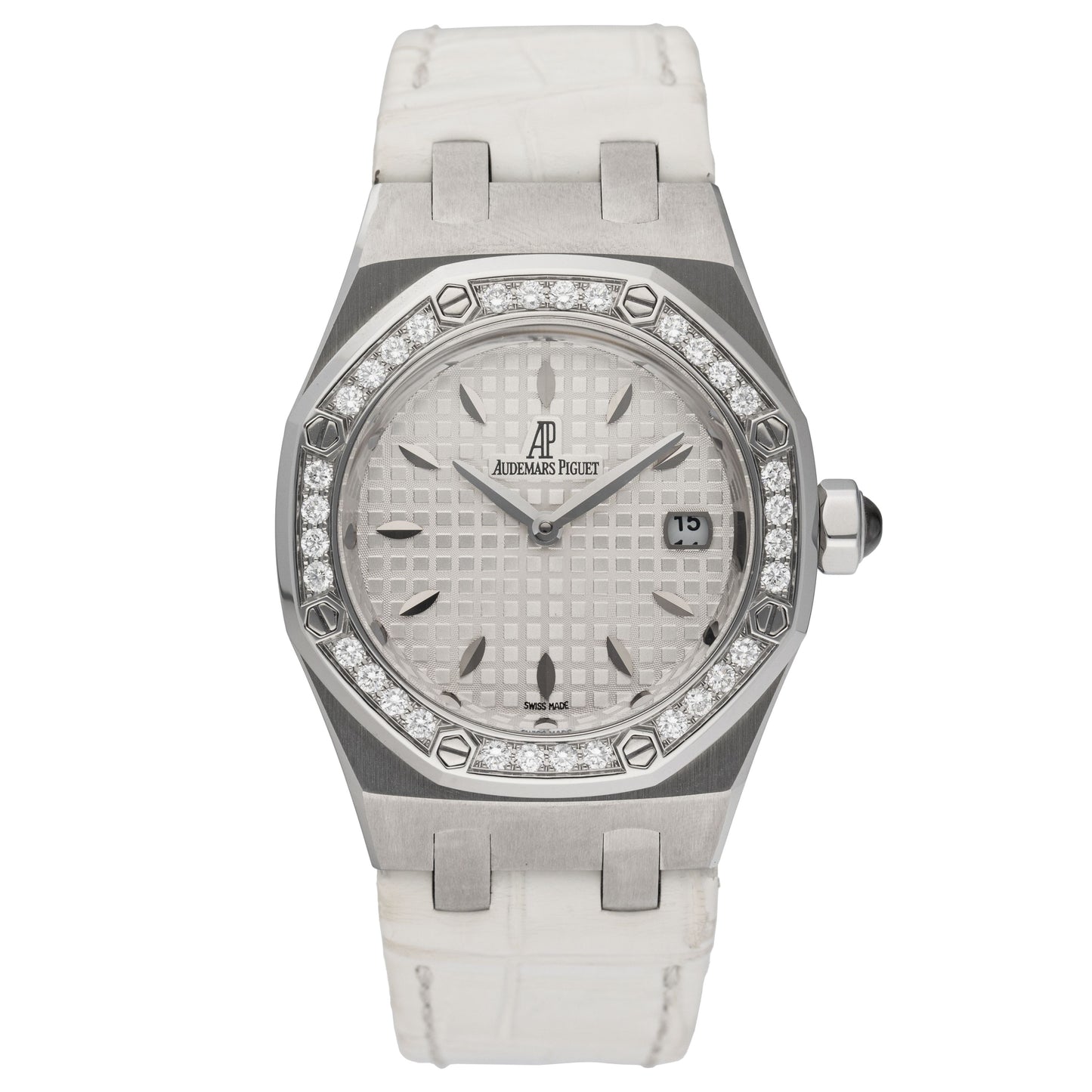 Audemars Piguet Royal Oak 67601ST Diamond White Dial Steel Ladies Watch - Watches