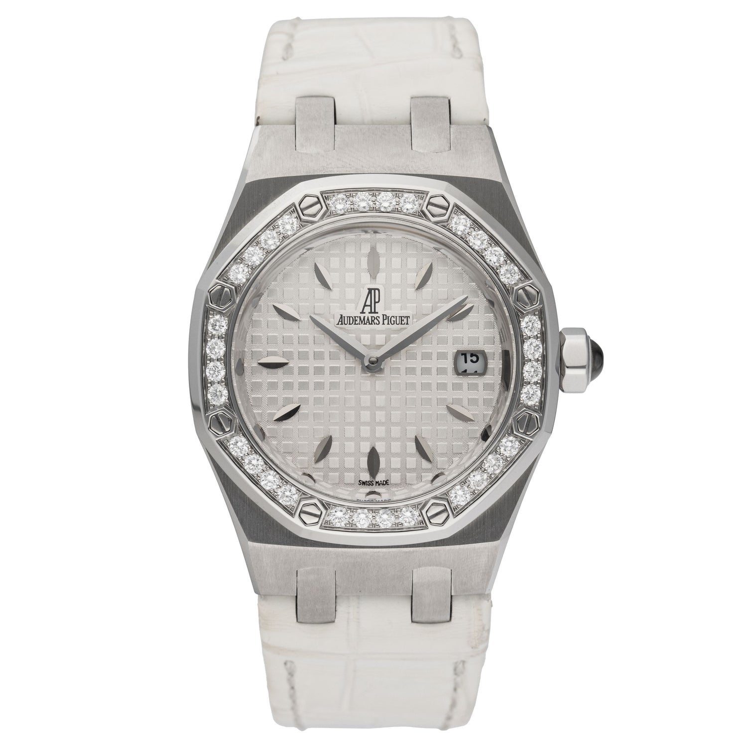 Audemars Piguet Royal Oak 67601ST Diamond White Dial Steel Ladies Watch - Watches