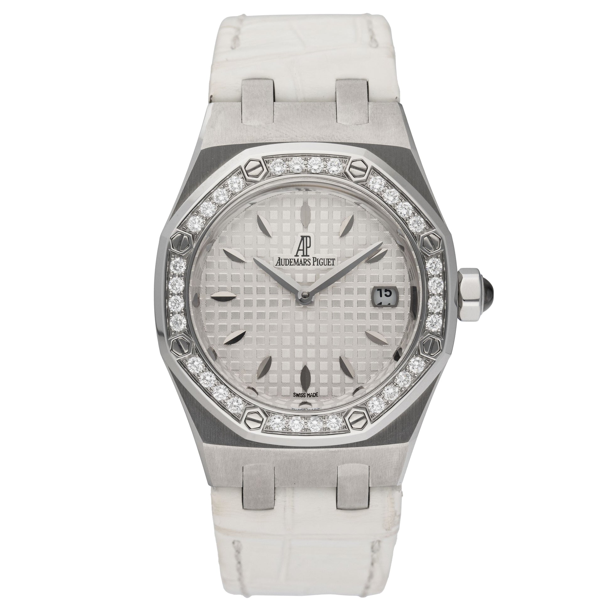 Audemars Piguet Royal Oak 67601ST Diamond White Dial Steel Ladies Watch - Watches