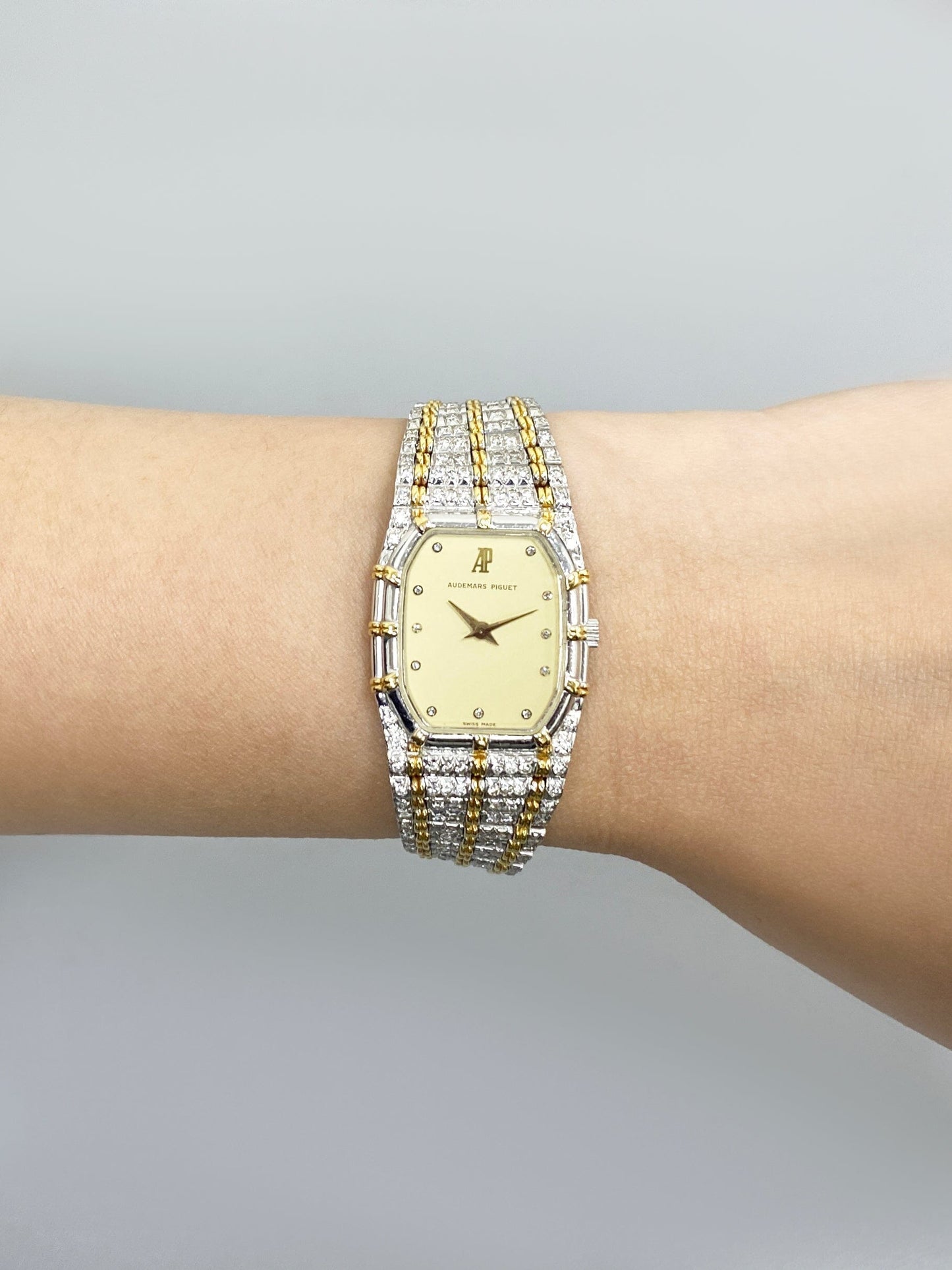 Audemars Piguet Bamboo Diamond Champagne Dial Two Tone Ladies Watch - Watches