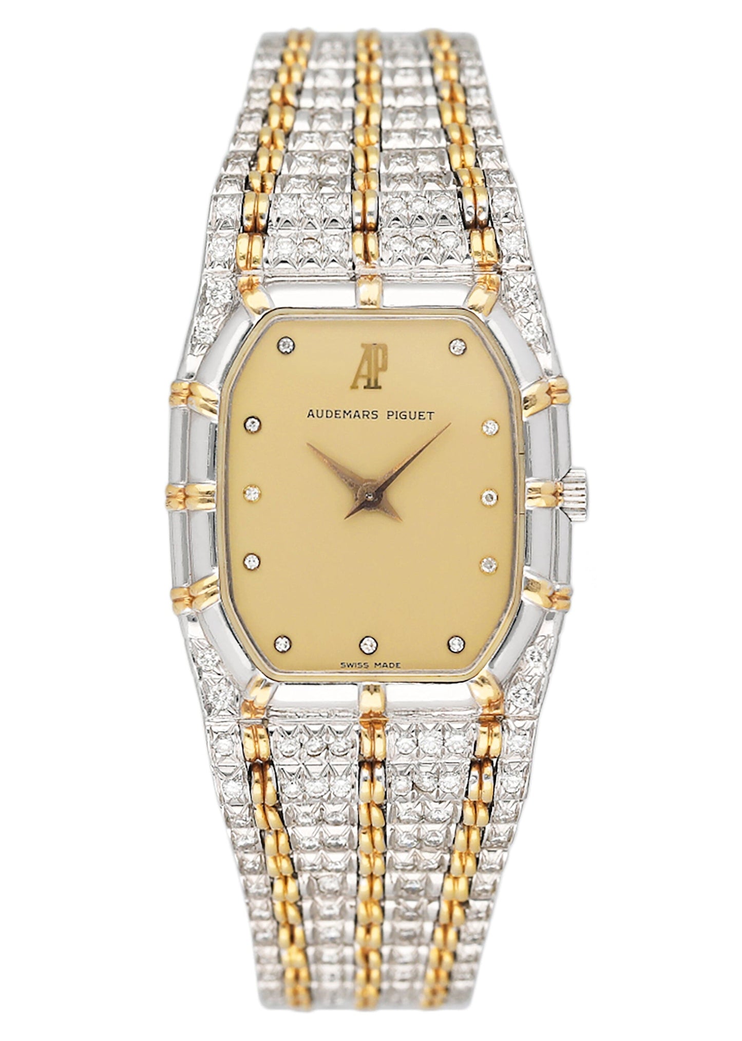 Audemars Piguet Bamboo Diamond Champagne Dial Two Tone Ladies Watch - Watches